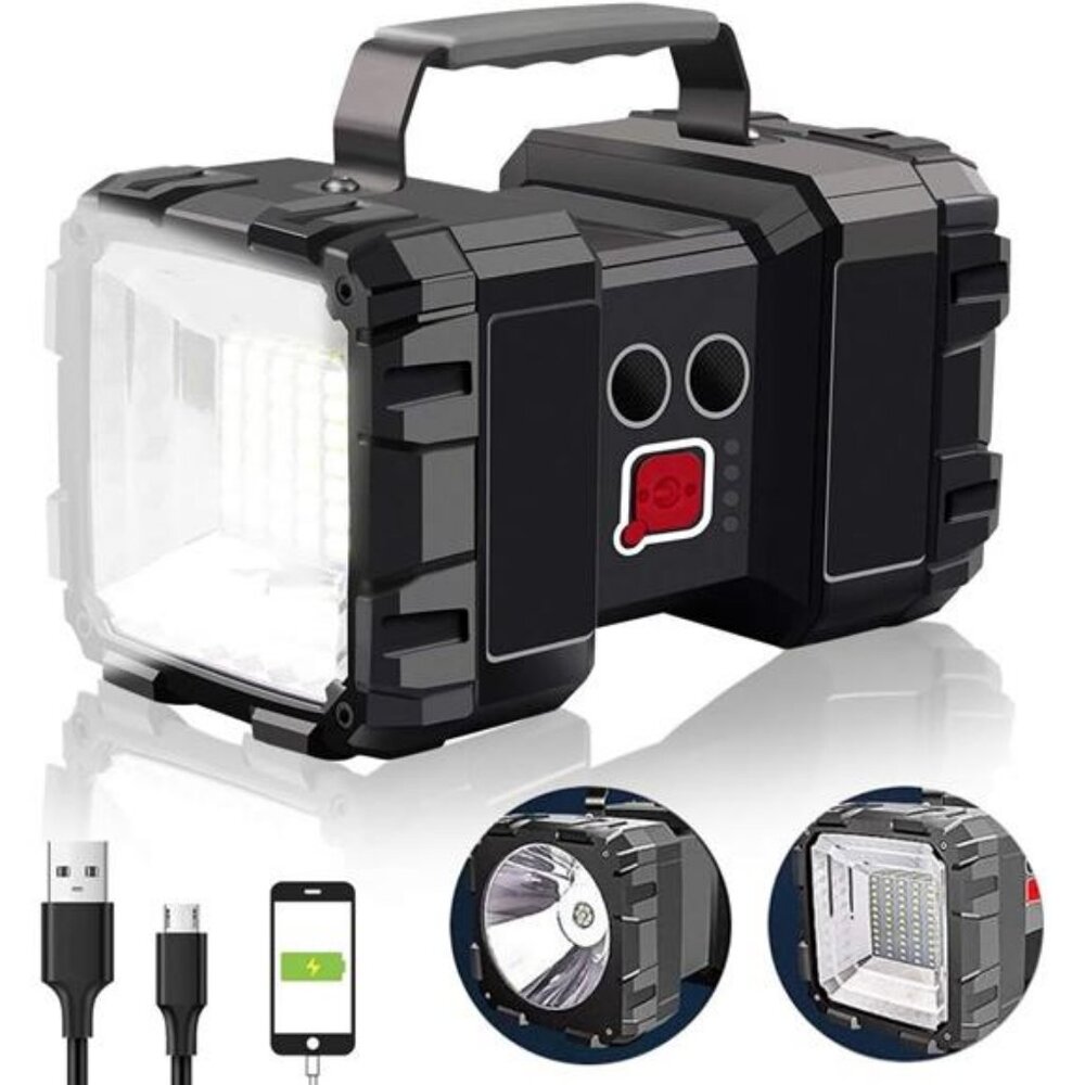 Rechargeable Flashlight, LED Spotlight Flashlight 10000 Capacity